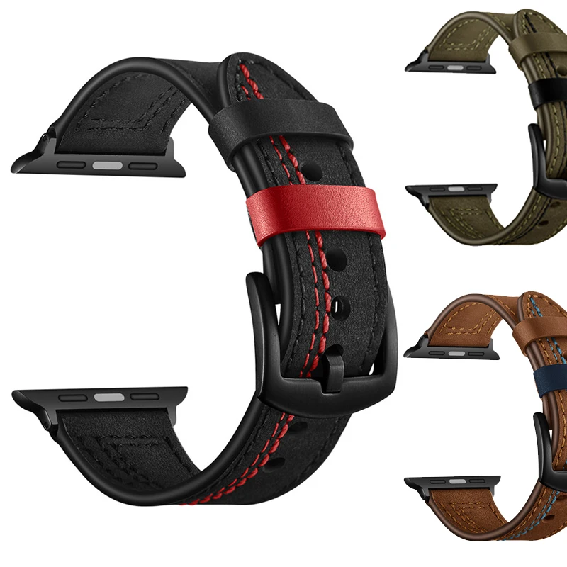 Новинка 2019 ремешок для apple watch 4 3 2 кожаный iwatch 44 мм 38 40 браслет на запястье series
