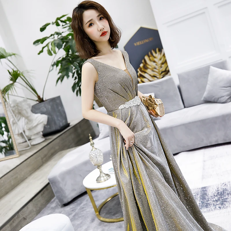SSYfashion/элегантные длинные вечерние платья с v-образным вырезом шнуровкой сзади