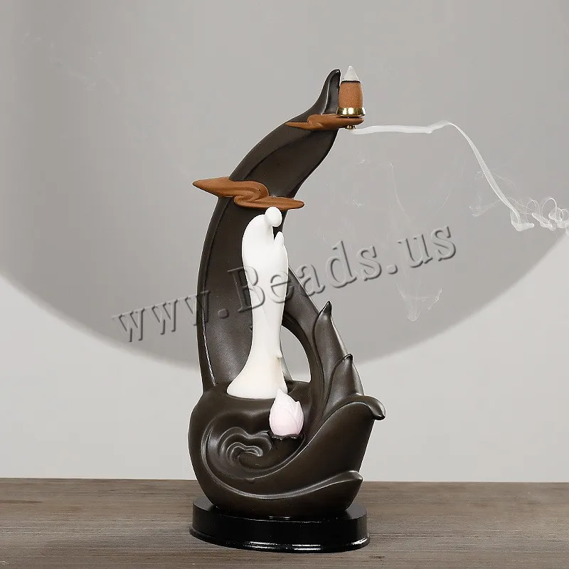 

Creative Mountain Buddha Smoke Waterfall Incense Burner With Led Light Backflow Incense Holder Censer Use In Home Teahouse