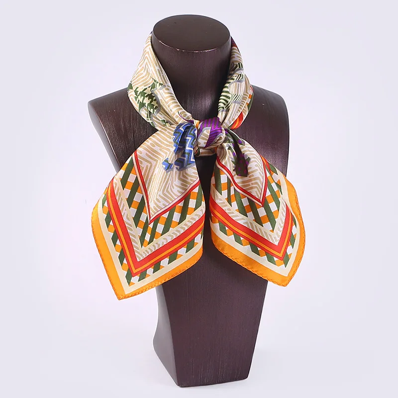 Шарф Бандана с принтом лошади шарфы и накидки из 100% чистого шелка|square silk scarves|pure