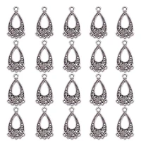 20pcs tibetan style drop shape antique silver color chandelier component links for necklace earrings diy jewelry making