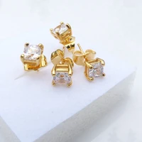 2 pairslots square earrings yellow gold filled stud earrings 1 0ct