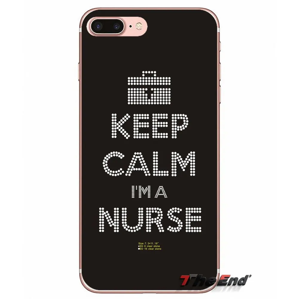 Keep Calm I'm медсестра Мягкий силиконовый чехол для iPhone X 4 4S 5 5S 5C SE 6 S 7 8 плюс samsung Galaxy J1