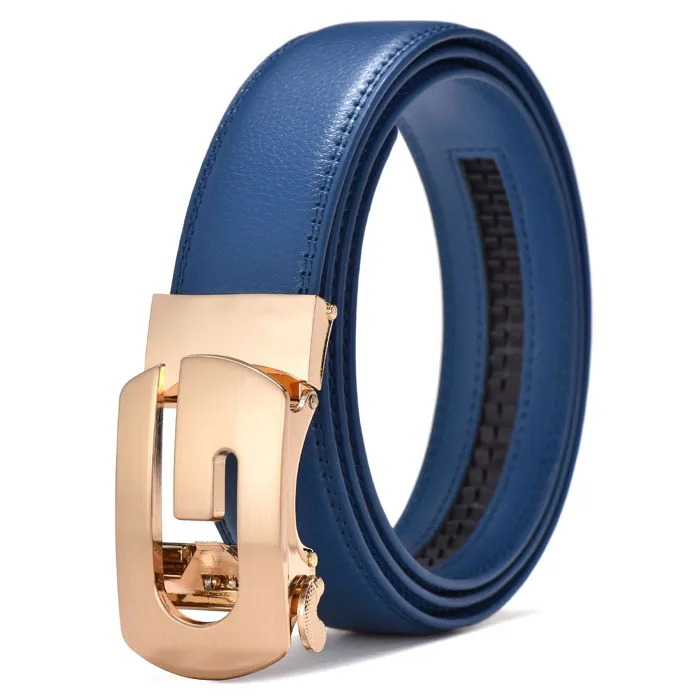 blue gold Дизайнерские мужские ремни, высокое качество, серебро, золото, G ремень, мужской ремень из натуральной кожи, роскошный известный бренд, свадебные джинсы, синяя корова - Цвет: blue gold