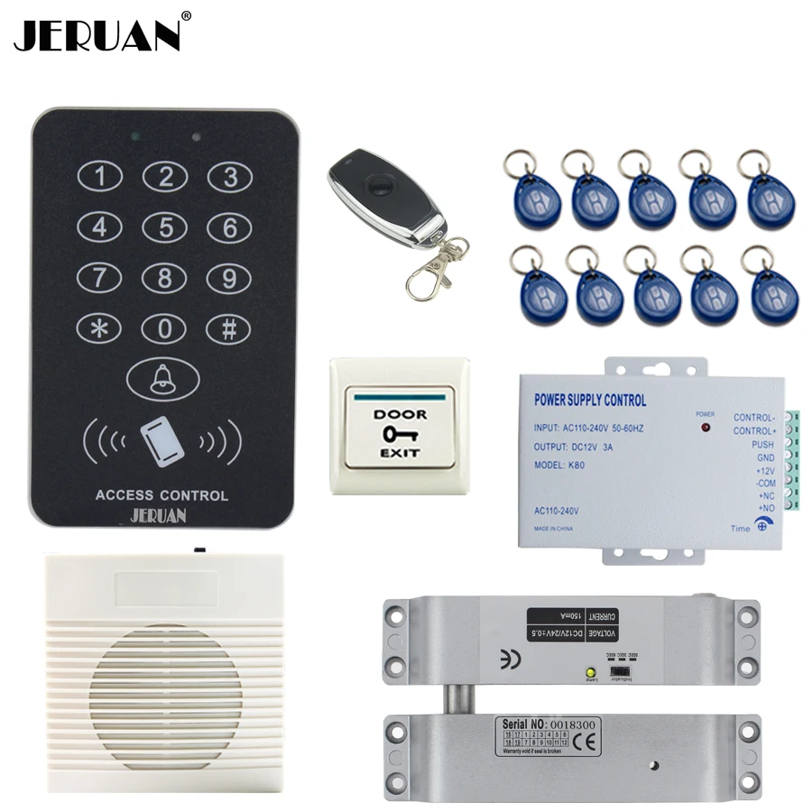 Крутая черная система контроля доступа RFID JERUAN с паролем комплект ler + динамик