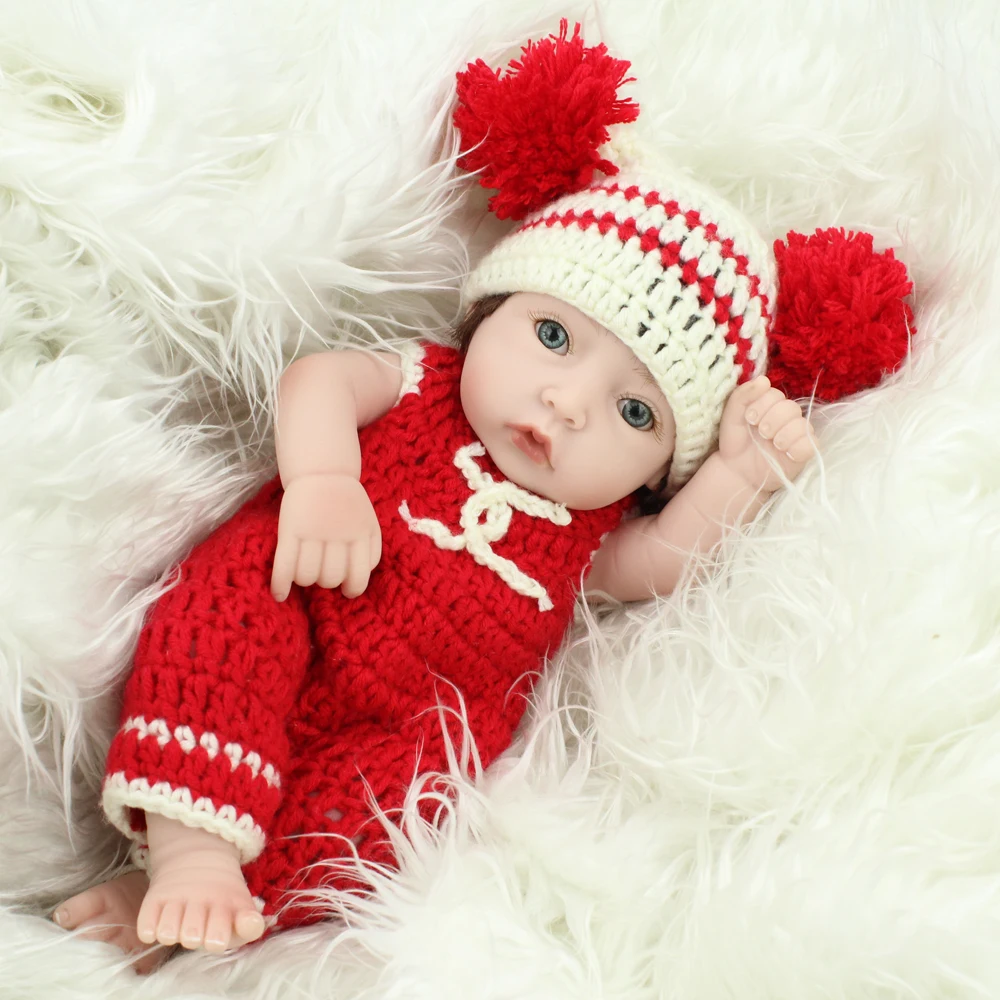 NPKDOLL Кукла реборн 25 см детские игрушки полностью силиконовые куклы для