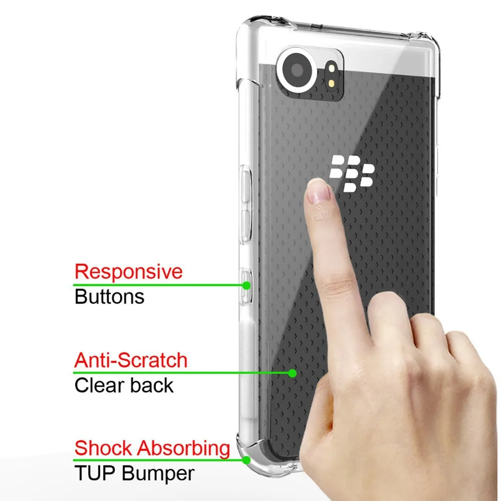 Прозрачный противоударный нескользящий гелевый Чехол из ТПУ для BlackBerry KEYone Mercury
