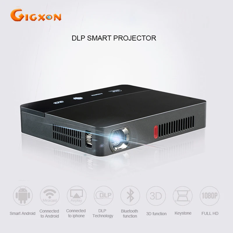 Gigxon-G601 мини интеллектуальный проектор DLP 1600 люмен Android 4,4 WiFi Bluetooth для классных комнат домашнего кинотеатра офиса RD-601 проектор