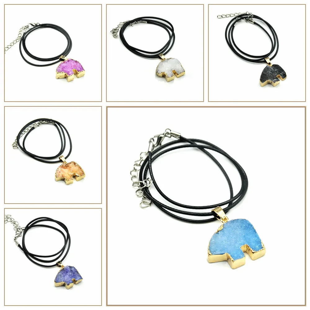 Yumten Кластерное ожерелье мужские синие украшения в виде Луны аметистовая