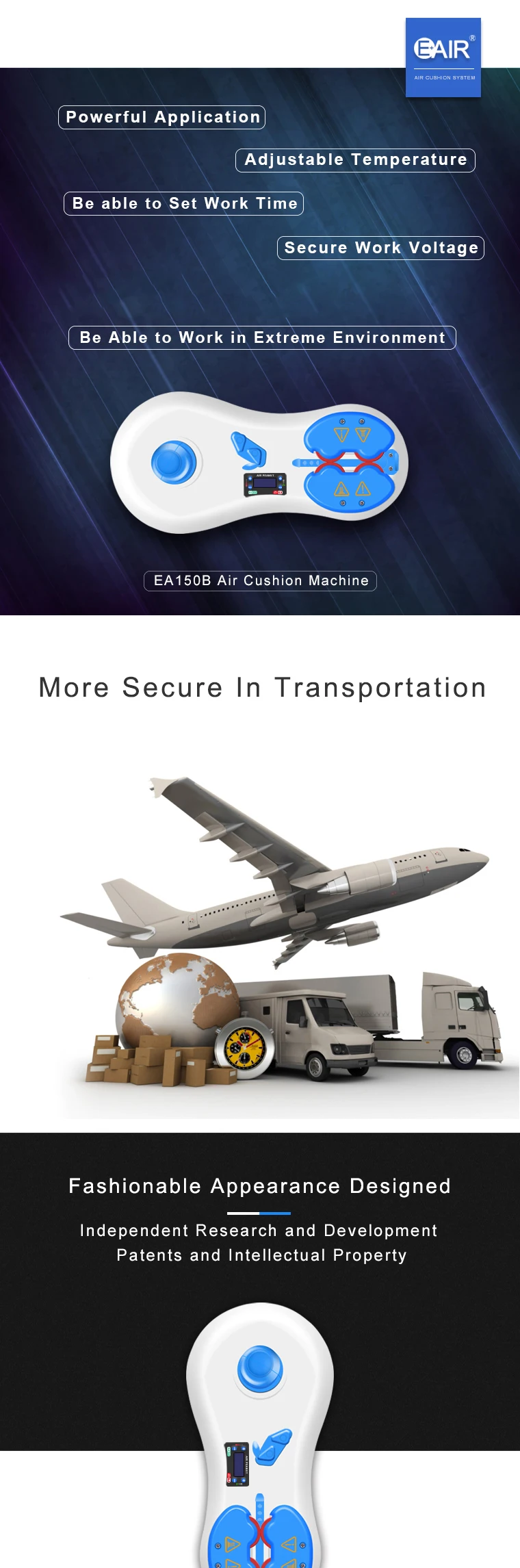 Машина для наполнителя воздуха EA150B, машина для наполнителя воздуха, 100 V-240 V с тестовым рулоном бесплатно