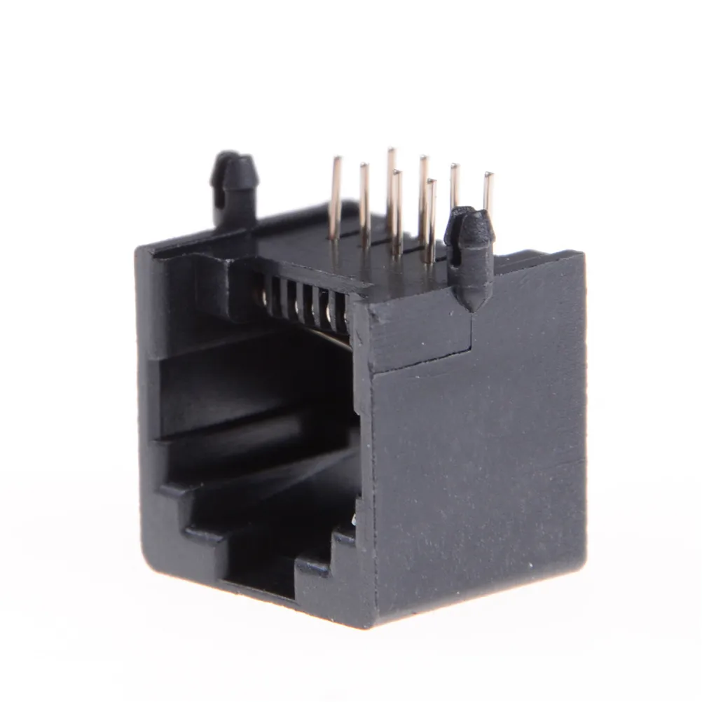 10 шт./лот Новинка RJ45 8P8C черный компьютер Интернет сеть PCB разъем|Соединители| |