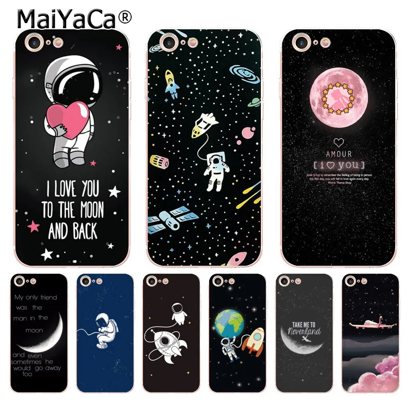 MaiYaCa Moons космический человек астронавт модный дизайн тонкий чехол из ТПУ для iPhone 8