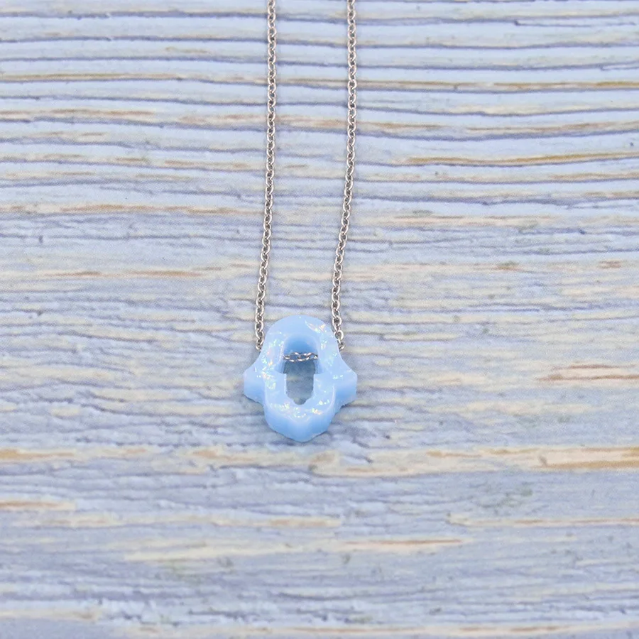 Ожерелье с опалом из хрустальной смолы ручная работа Фатима золотая цепочка для