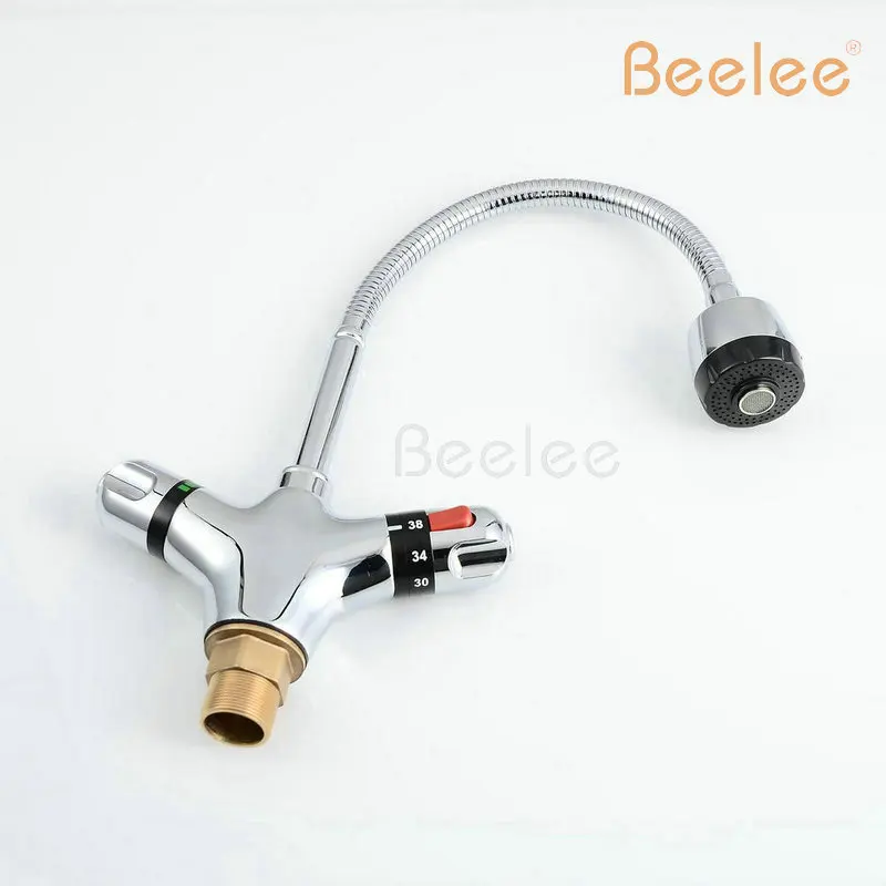 Beelee ванная комната Солнечный термостатический нагреватель смеситель медный