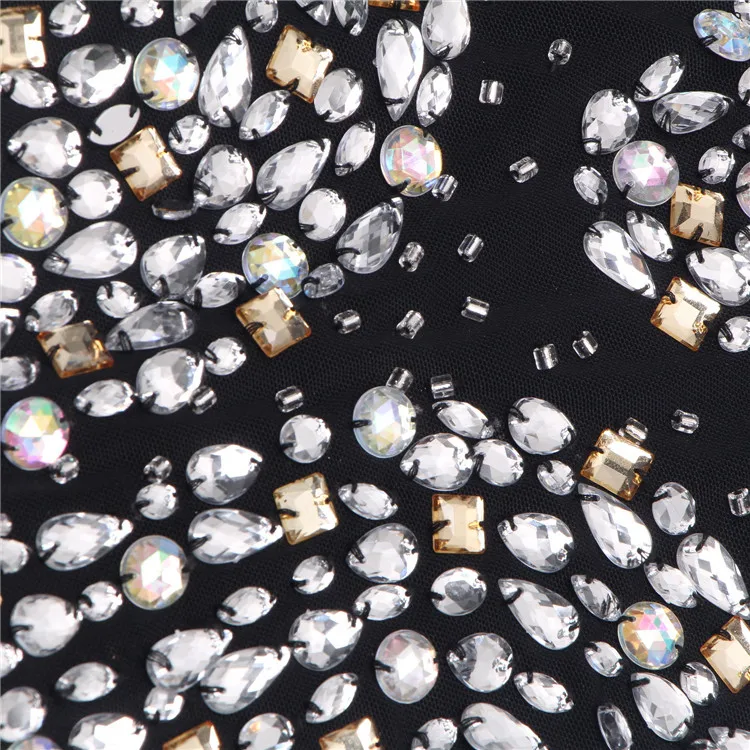 Горячая Распродажа женское платье сексуальное Сетчатое с бисером однотонное