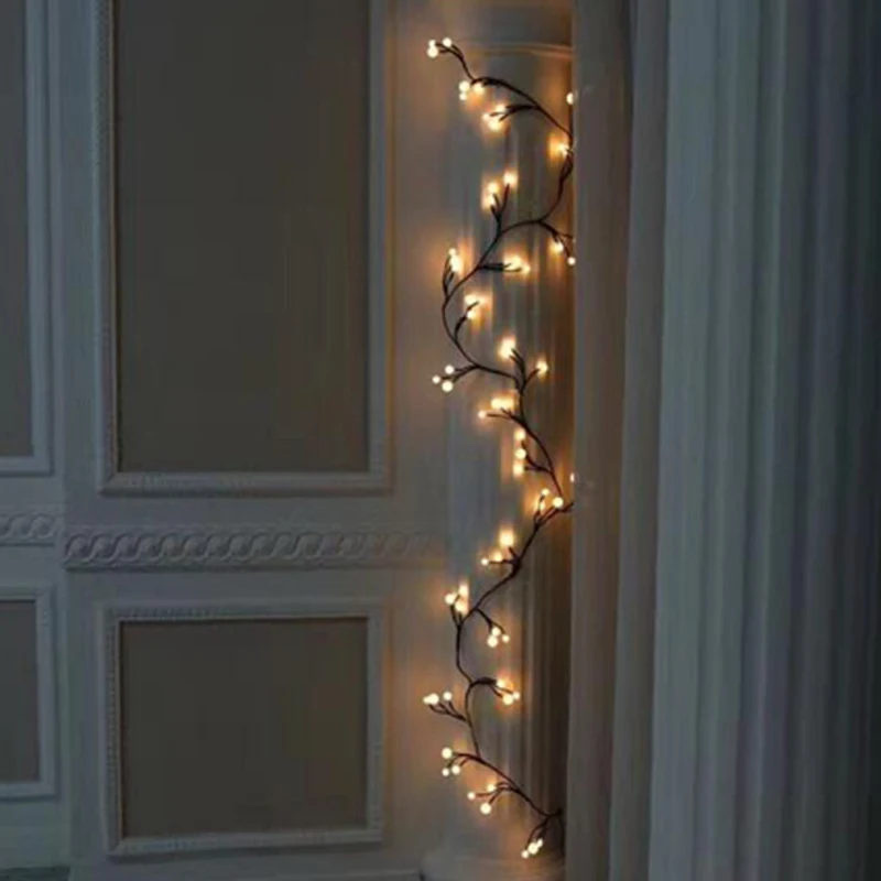 2 5 м 72LED гирлянда из ротанга Рождественская для нового года занавеска внутреннего