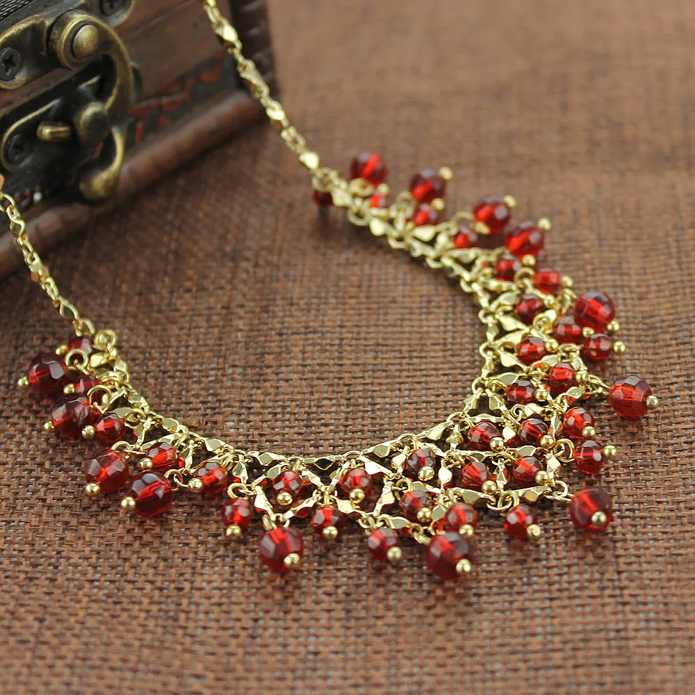 Бесплатная доставка модные новые красные акриловые MS вечерние ожерелья |