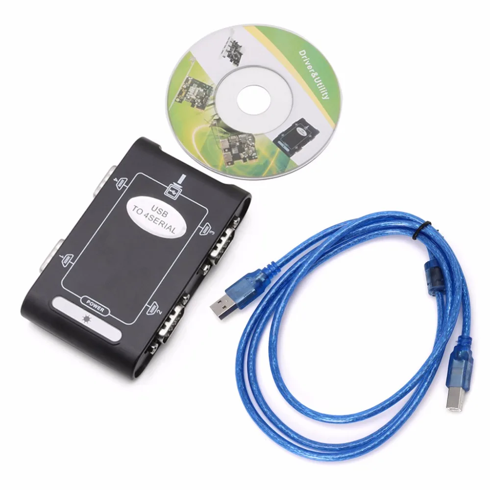 9 контактный USB 2 0 на 4 порта RS232 Serial DB9 COM разъемы контроллера Адаптер Hub|USB-хабы| |