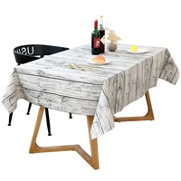 retro wood grain decorative tablecloth cotton and linen tablecloth kitchen home decoration knitted striped burlap sheets towel