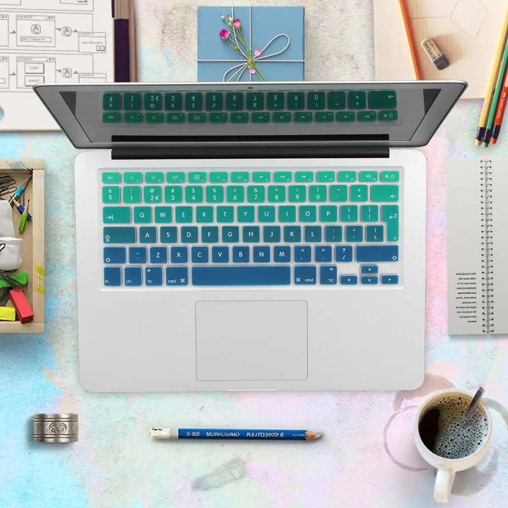 Силиконовая клавиатура с градиентными цветами для Macbook Air Pro Retina 13 15 17 | Компьютеры