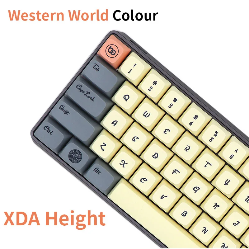BGKC XDA Western world Тепловая сублимационная печать на красителе, PBT keycap для проводной USB механической клавиатуры Cherry MX switch keycaps