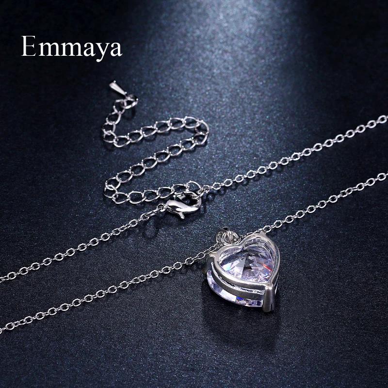Emmaya бренд Fashion Elegance Шарм AAA кубический циркон Регулируемая сердце ожерелья для Для женщин великолепных ювелирных изделий Свадебная вечеринка подарок