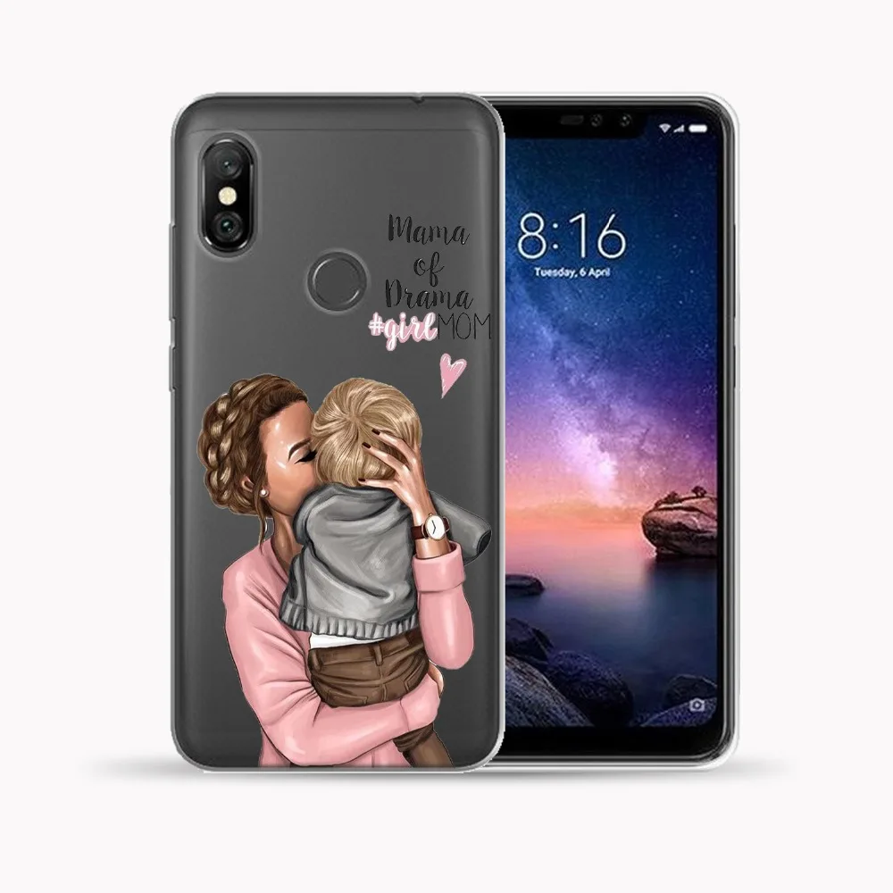 Чехол для Xiaomi Mi A1 A2 8 Lite 9 Pocophone F1 5X 6X мягкий ТПУ чехол мамы дочки королевы Redmi 7 5 5A 6 Note