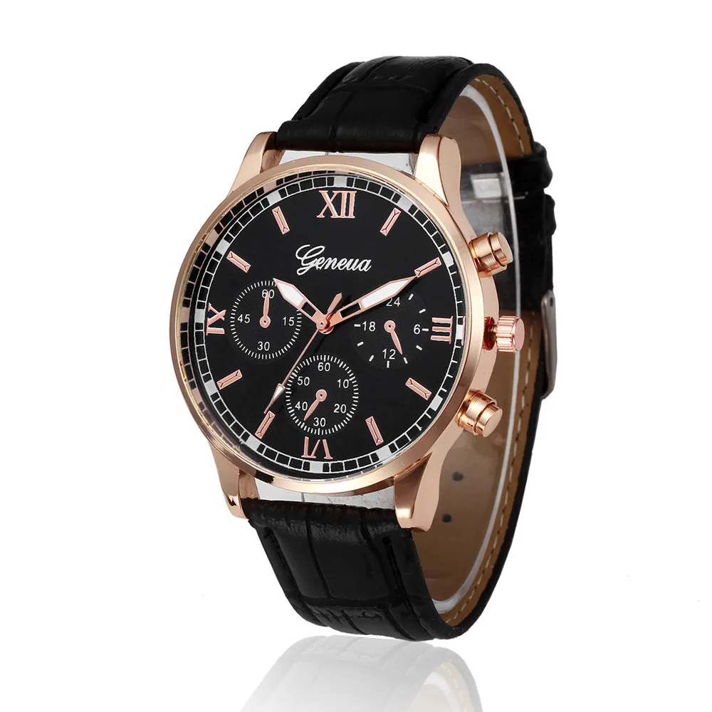 Ретро дизайн мужской кожаный браслет для часов кварцевые наручные часы лучший