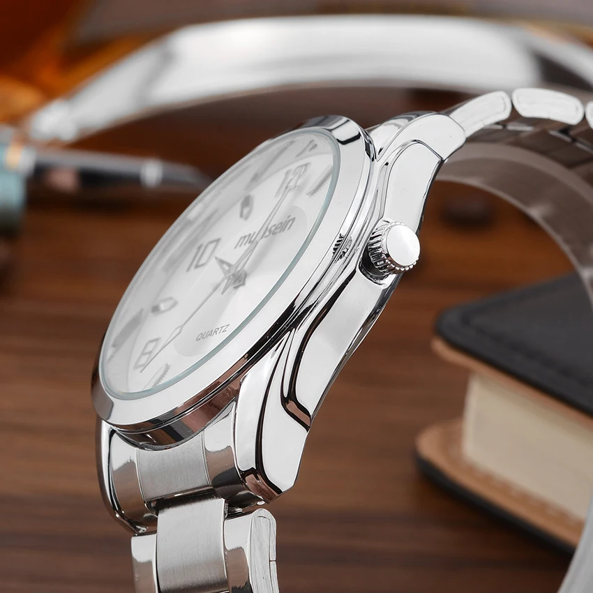 Muhsein модные и повседневные часы мужские женские из нержавеющей стали для