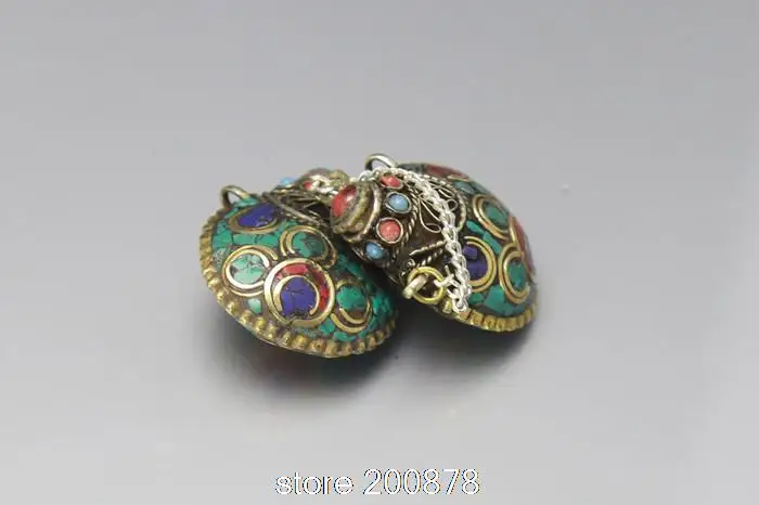 BYH024 Непальские латунные красивые маленькие бутылки для табака 35*30 мм тибетская