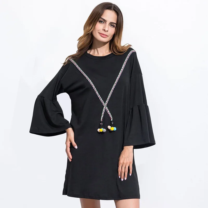 Мода 2018 Демисезонный платье Для женщин Элегантный длинным рукавом Платье