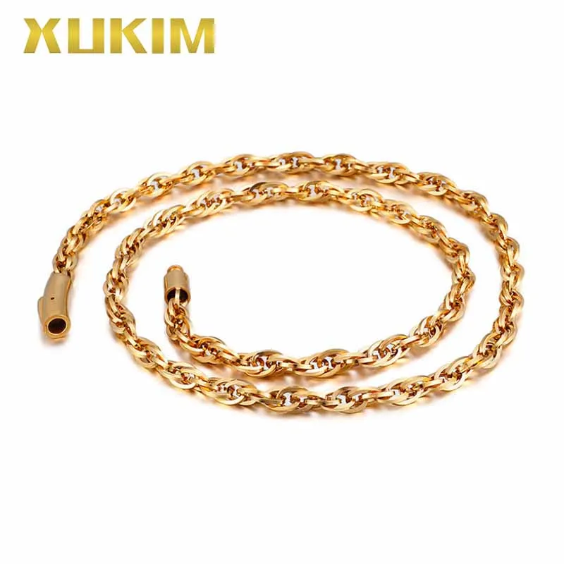 XCN223 Xukim ювелирное изделие стальная цепочка золотого цвета мужское модное