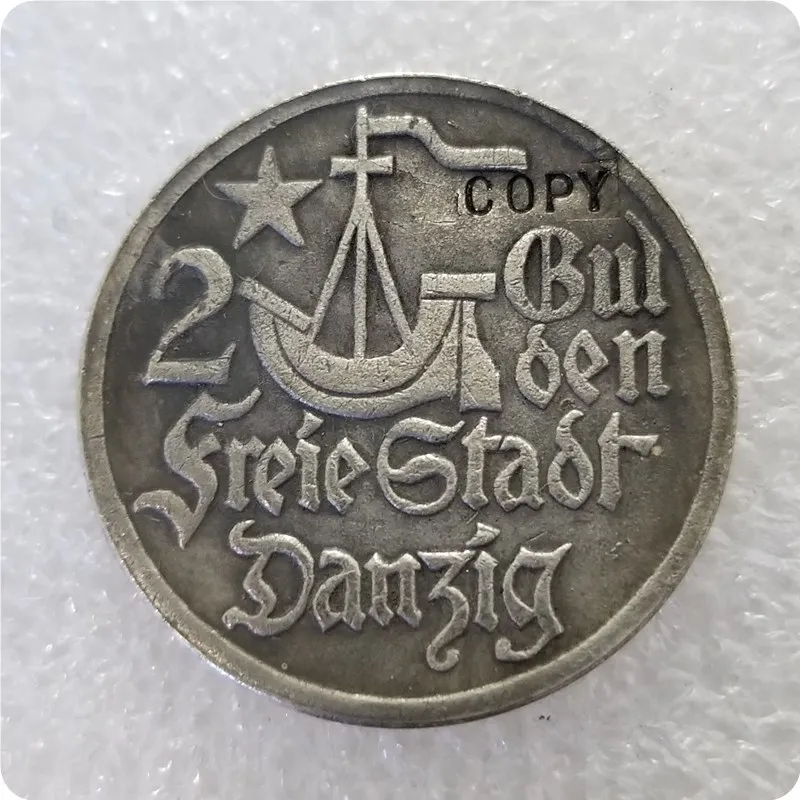Памятные монеты DANZIG 2 GULDEN 1923 копия монет монет|Безвалютные монеты| |