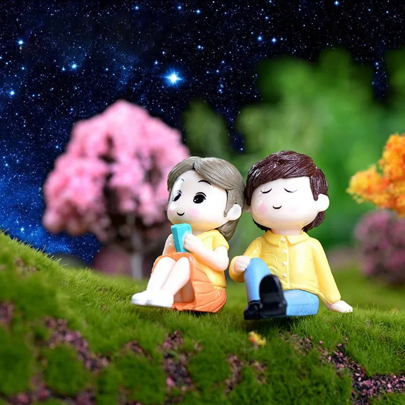 Cake Decoration For Wedding Scene Ornament Couple Doll Propose Marriage Lover Figurines A Pair Sitting | Дом и сад
