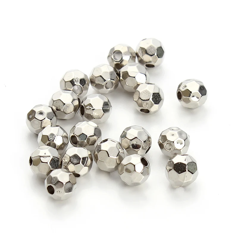 

100piece/bag 6mm/8mm/10mm New Design Rhodium Gold Bicones Faceted Imitation Beads Big Hole CCB Plastic Beads For Jewelry Making