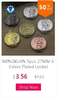 MINGXUAN, 2 шт., подходит для 30 мм, круглый медный медальон, подвески, фото медальон, ювелирные изделия, филигранный винтажный медальон, 6 цветов