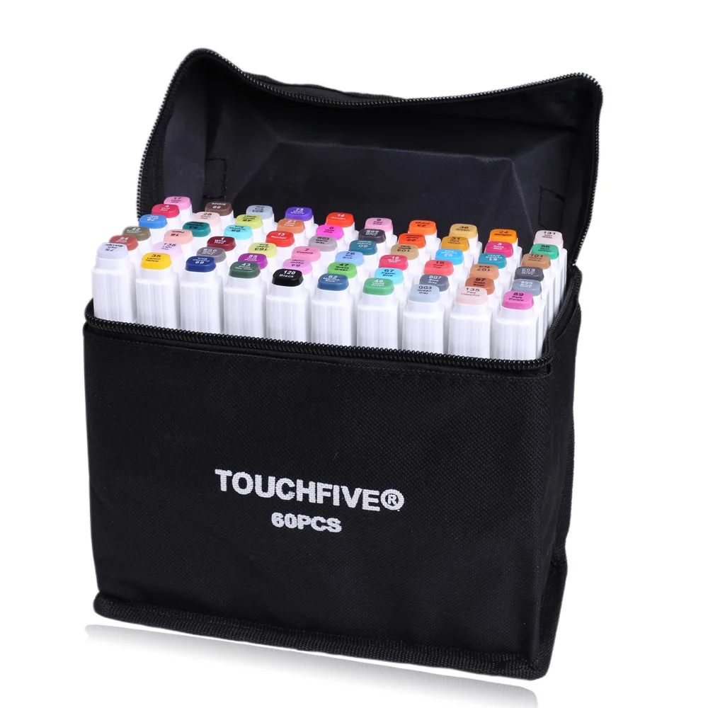 Маркер TouchFive 30/40/60/80/168 Цвет кисть ручки алкогольных жирной чернила на водной основе художественный маркер для манга двойной головой маркеры для эскизов