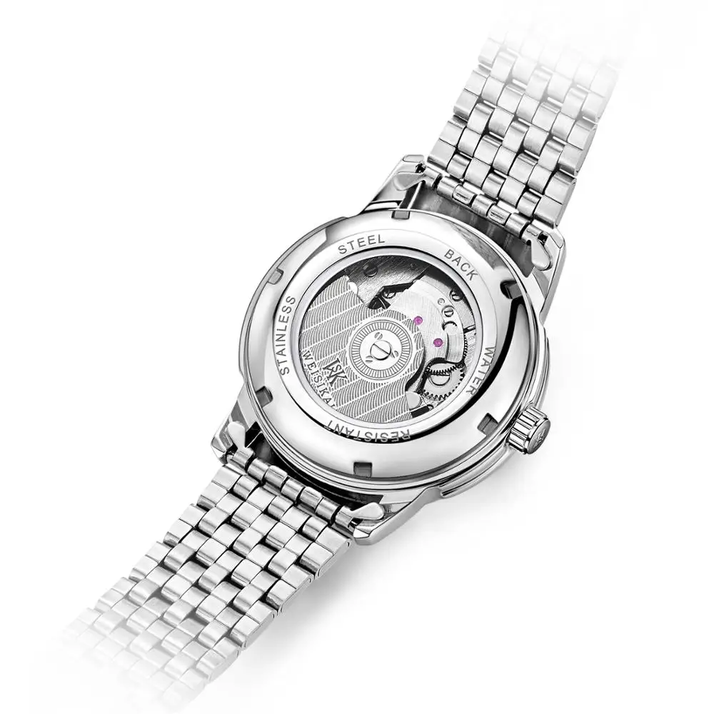 Автоматические механические часы WEISIKAI мужские роскошные брендовые