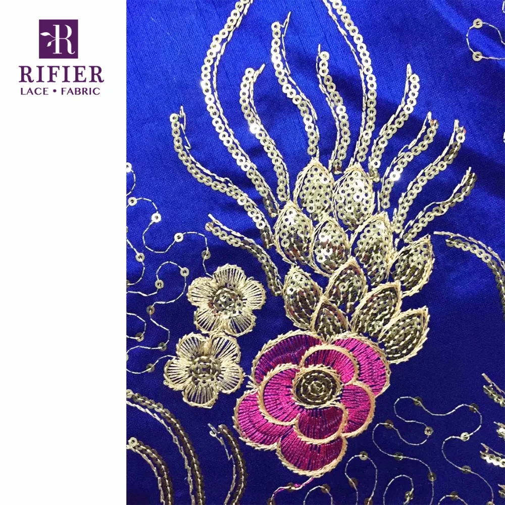 Beautiful Flower Embroidered Sequined George Fabric With Net Lace African High Quality Sequins Wedding Silk Material | Дом и сад