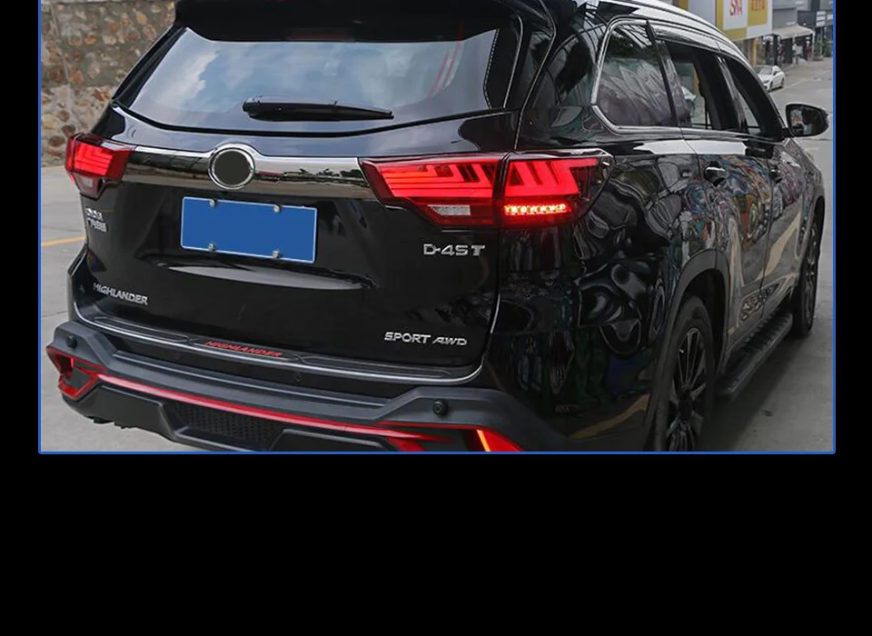AKD Тюнинг автомобилей задние фонари для Toyota Highlander KLUGER- задние фонари светодиодный DRL ходовые фары, противотуманные фары задняя парковка