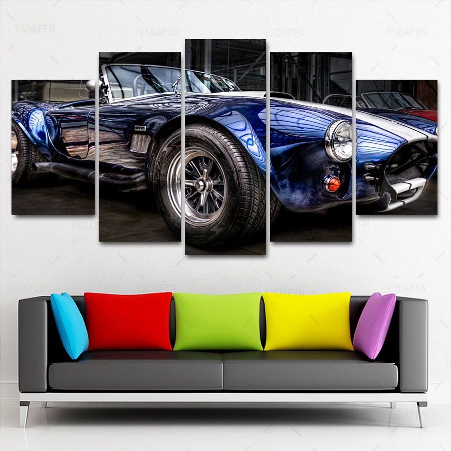 

Op de muur HD print olieverf modulaire foto A sports car poster kind room decor woondecoratie 5 stks canvas art z028