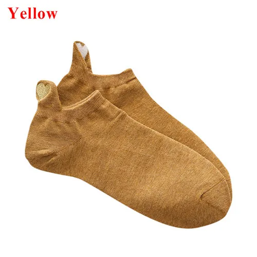 Yellow 1 пара новых модных носков женские мягкие хлопковые Дышащие носки Короткие повседневные короткие носки для девушек и женщин - Цвет: Yellow