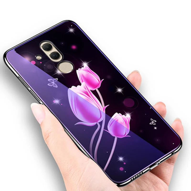 Для Huawei Mate 20 lite чехол крышка синее закаленное стекло задняя для Mate20 чехлы