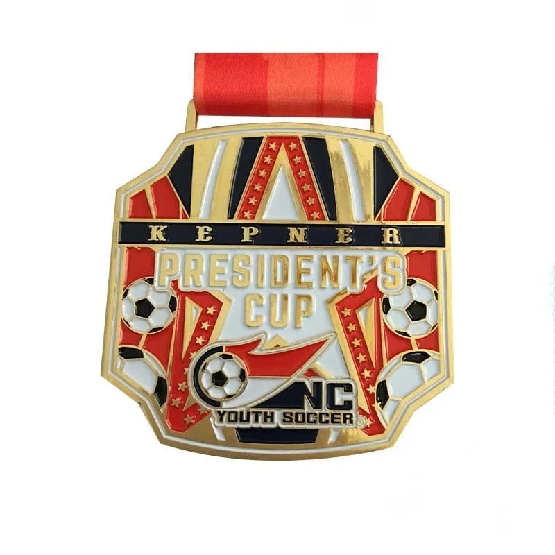 

Soccer Metal Metal Sports Medals with Lanyard and Customer Logo