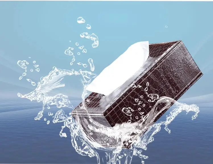 fashion brown Crocodile rectangle wooden leather napkin holder wood tissue box cover for home decor PZJH002 | Дом и сад