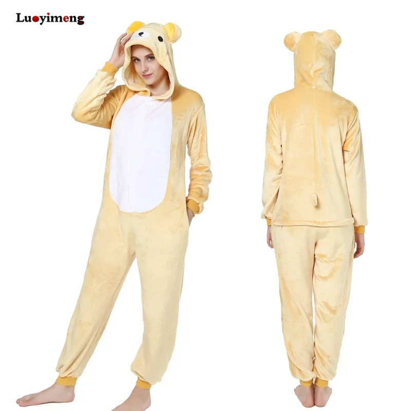 Синий Единорог пижамы для Для женщин Дамы Kigurumi зима милые животные Flannel Hoodie