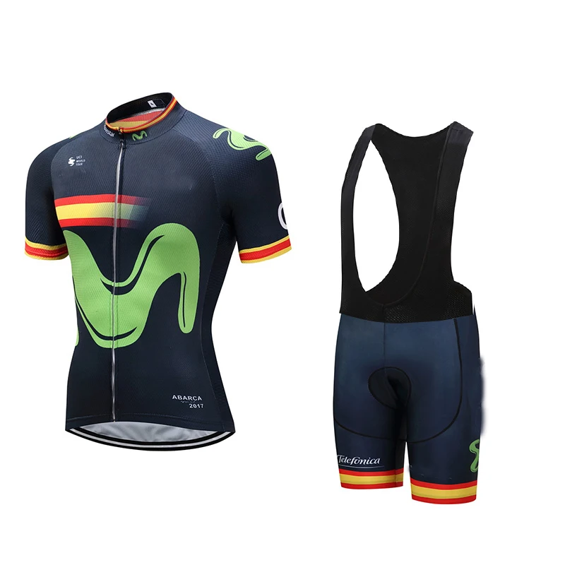 Профессиональный комплект испанской командной велоодежды из джерси и шорт
