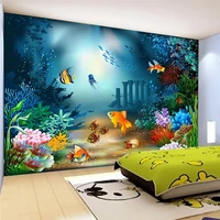 custom mural wallpaper 3d cartoon underwater world photo wall painting childrens bedroom cartoon decor wall paper for walls 3 d
