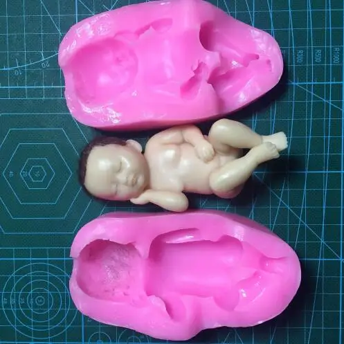 3D Детские Силиконовые формы для мальчиков и девочек помадка торт украшения формы Близнецы ребенок ароматный, в форме косточки формы DIY ремесло украшения формы