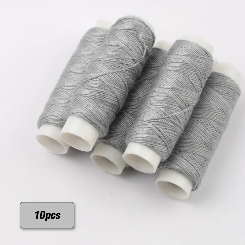 gray x 10roll 50 м/рулон многоцветная ручная работа джинсовая толстая нить швейная игла diy швейная подходящая Полиэстер маленький рулон - Цвет: gray x 10roll